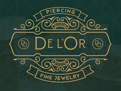 De l'OR Logo Design art deco branding design jewelry logo logo design piercing