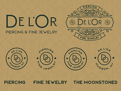 De l'Or Branding Kit art deco branding jewelry logo logo design piercing