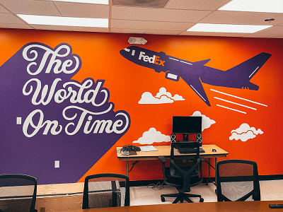 FedEx Plane Office Mural