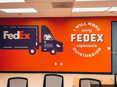 FedEx Conference Room Mural conference room mural design fedex hand lettering lettering lettering mural mural office mural truck