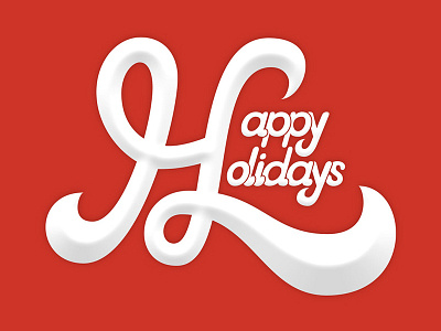 Me Happy Holidays card lettering