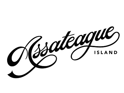 Asseteague Island Sketch lettering logo script