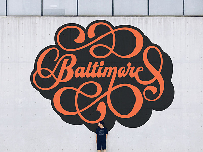 Baltimore Mural Mock Up hand lettering lettering lettering mural mural script