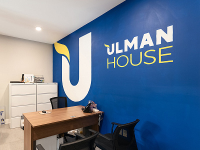 Ulman House Office Branding lettering logo mural