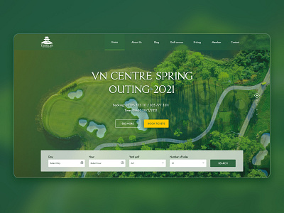 Web golf booking booking clean design desktop figma golf golf booking luxurious sport ui ux web