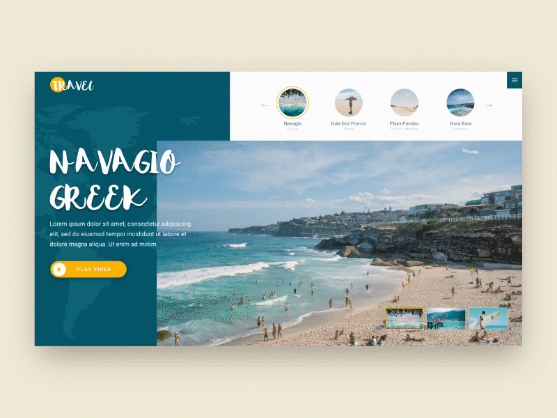 summer travel beach clean header modern summer travel ui ux