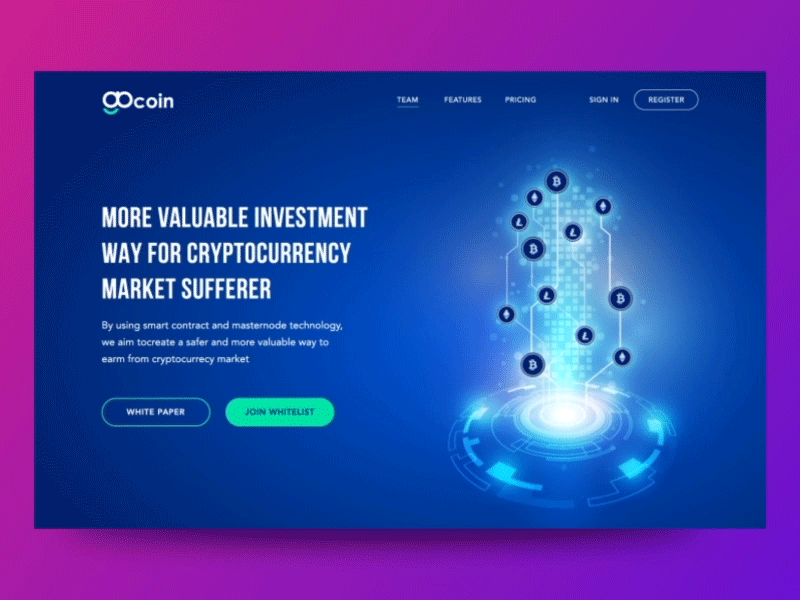 Crypto - Curreny bitcoin crypto curreny gif interface landing mining page site ui ux web