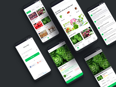 App placed vegetables android app clean design ui ux