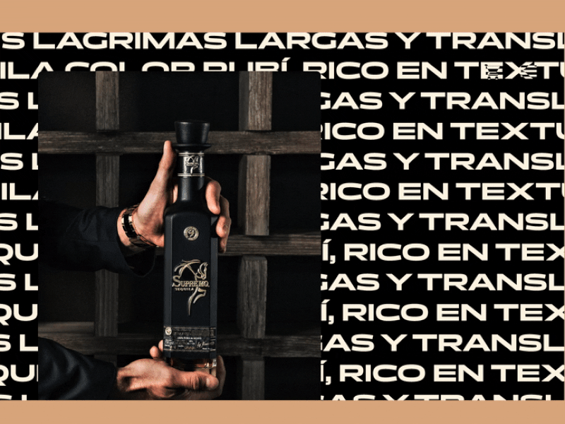 Text Stripes animation branding design kinetic typography photography product supremo tequila web