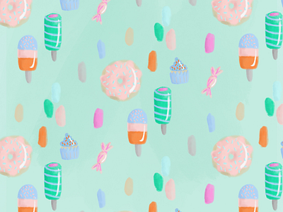 iCandy art colourful design food illustration pattern repeat