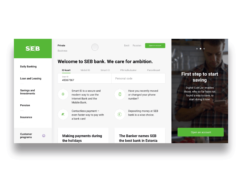 Redesign for SEB bank