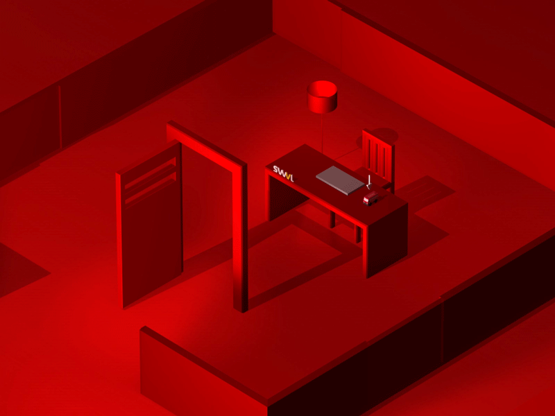 Stay Home Isometric 3d after effect animation camera chair coronavirus desk fun isometric lamp laptop lights nets of 3d room shapes stay home stay safe swvl vase
