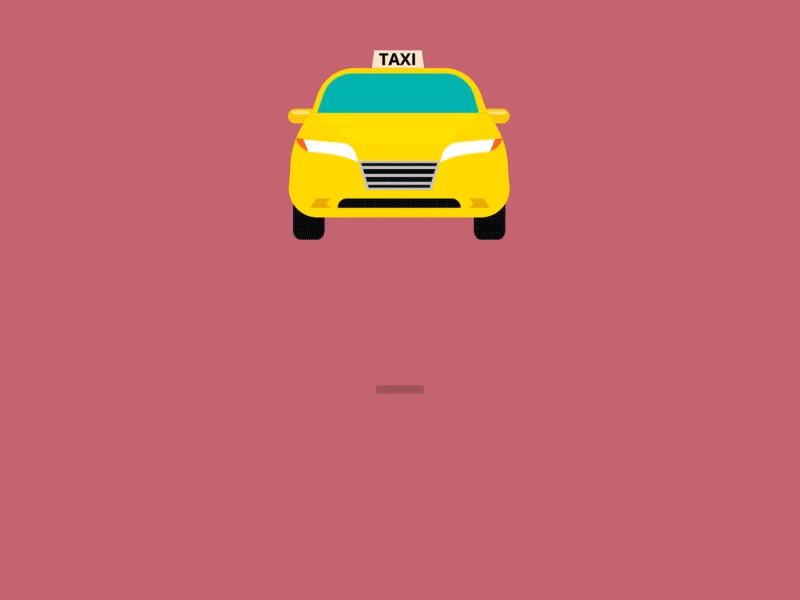 Taxi in different views - Motion graphic 2d animation car flat gif illusion motion taxi