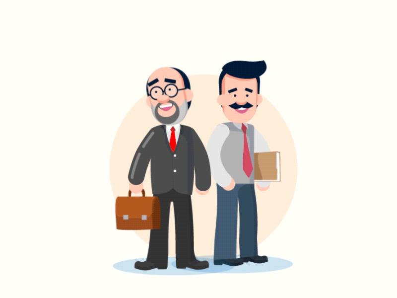 Boss and Employee animation boos business character employee explainer gif motion motion graphic work