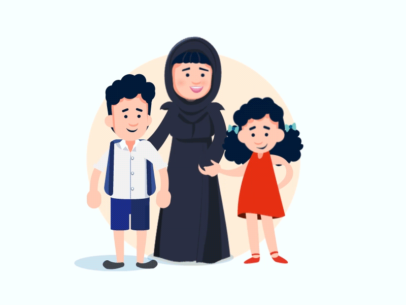 Family animation arab brother character doctor explainer family flue gif mother motion graphic sister