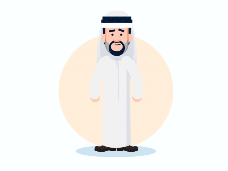 Arab Character animation character arab explainer gif man motion graphic