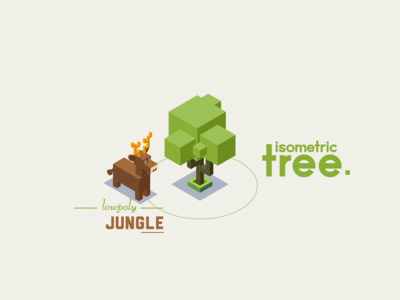 Isometric Jungle #1 animation deer dog gif isometric low poly motion tree