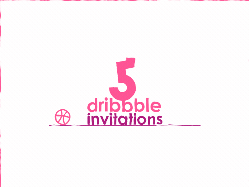5 Dribbble Invitations animation artist ball domino dribbble five free invite gif physics shot