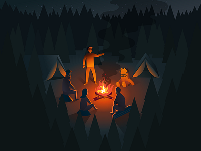 Storytelling camping fire forest friend hiking night storytelling tents woods