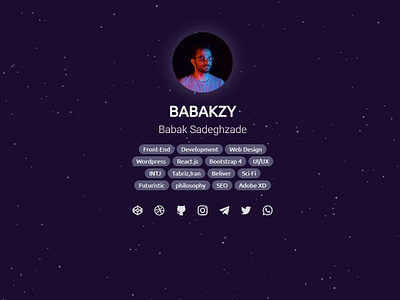 My New Personal Website avatar babakzy dark dark ui developer personal space