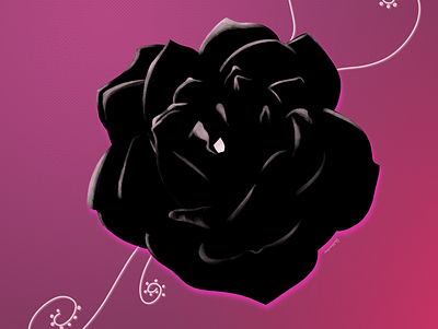 black rose digital art graphic design print