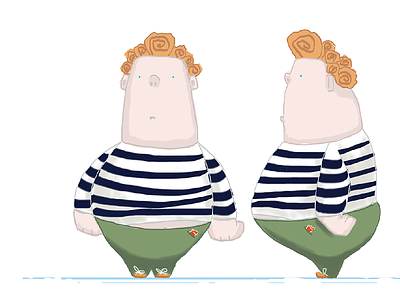 George character colour sketch ginger illustration stripes tubby