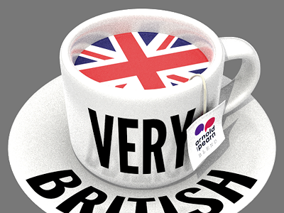 Teacup Icon 3d app cg cup flag icon tea teabagging union jack very british
