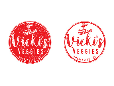 Logo for a vegetable stand badge emblem fashion logo modern red retro store urban vintage