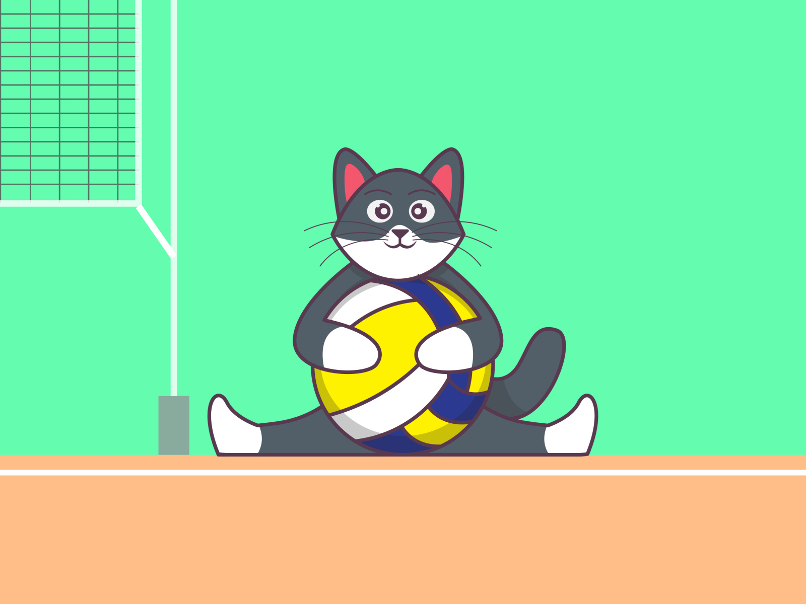 volleyball cat by KAABZAELANI on Dribbble