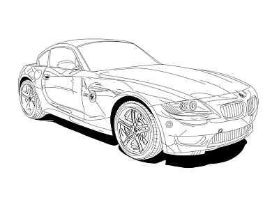 BMW Sketch adobe illustrator line artwork