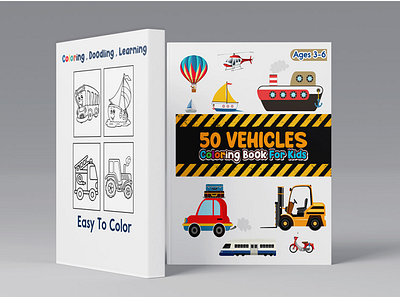 Vehicles coloring book for kid's branding design graphic design illustration vector