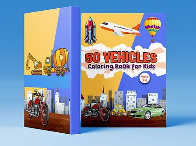 Vehicles coloring book for kid's branding design graphic design illustration vector