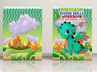 Dinosaur coloring book for kid's branding design graphic design illustration vector