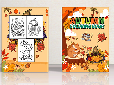 Autuomn coloring book for kid's branding design graphic design illustration