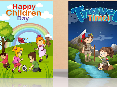 Happy Children Day coloring book for kid's branding design graphic design illustration vector