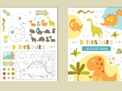 Dinosaurs coloring book for kid's branding design graphic design illustration vector