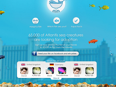 Atlantis Facebook app. art direction branding facebook application
