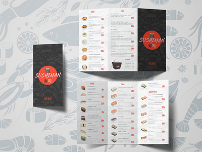 Sushiman branding concept design menu sushi sushi bar ui ux