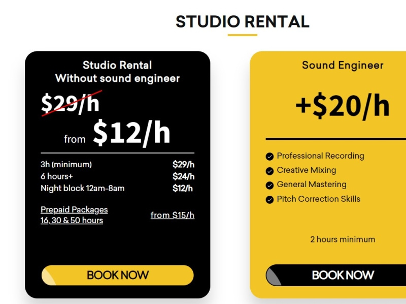 recording studio for rent by Union on Dribbble