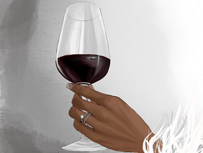red wine and jewelry