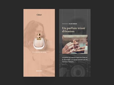 Nomade fragrance - Web Mobile Concept design layout mobile nomade perfume ui
