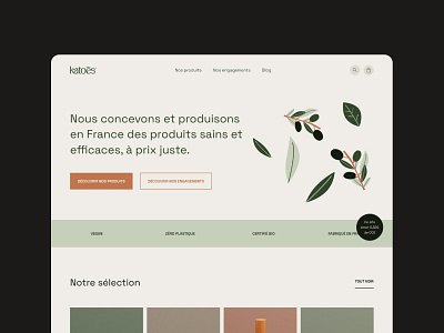katoès — website concept branding design ecommerce illustration landing skincare ui webdesign website