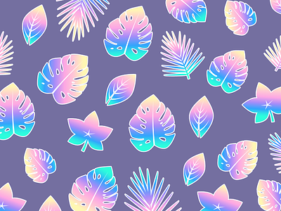 Tropical Pattern flat leaves pattern wallpaper