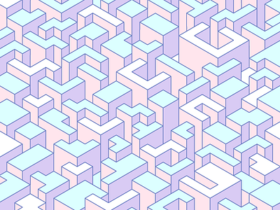 3D Isometric City 3d illustrator isometric pastel