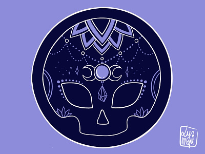 Witch Skull Coasters mandala moon procreate purple skull sticker sticker mule sugar skull witch