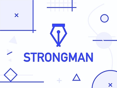 Strongman graphics logo blue cool graphics logo modern nice strong strongman