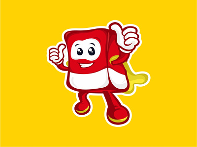 Candy Mascot boymascot branding brandmascot candy candy mascot chibi mascot esport illustration logo mascot design mascot logo merh putih red mascot square tofu mascot