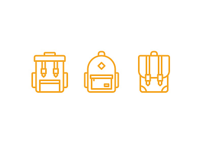 Backpack icon set