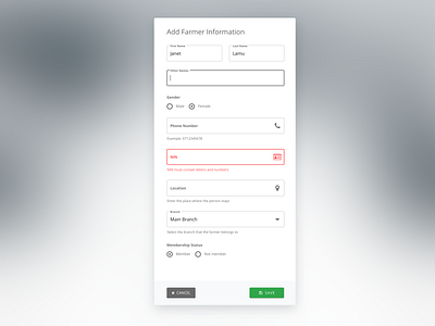 Add farmer information form ui web design web forms
