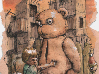 Don't go… bear teddy teddy child tears apocalypse